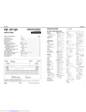Roland ep-70 Service Notes