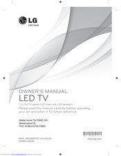 LG 70LY390C-CA Owner's Manual
