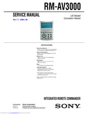 Sony RM-AV3000 Service Manual