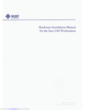 Sun Microsystems Sun-3/60 Hardware Installation Manual