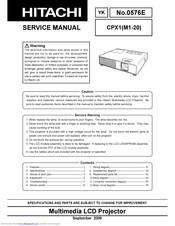 Hitachi CPX1 Service Manual