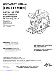 Craftsman SIERRA CIRCULAR 315.CT2040 Operator's Manual