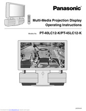 Panasonic PT-45LC12-K Operating Instructions Manual