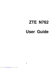 Zte N762 User Manual