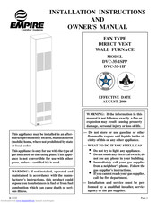 Empire Comfort Systems DVC-35IP Installation Instructions And Owner's Manual