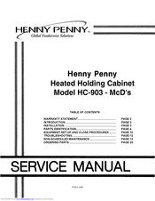 Henny Penny HC-903 Service Manual