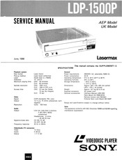 Sony LDP-1500P Service Manual