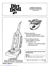Dirt Devil Platinum Force Owner's Manual