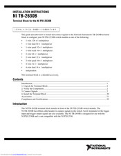 National Instruments NI TB-2630B Installation Instructions Manual
