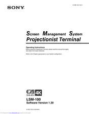 Sony LSM-100 Operating Instructions Manual