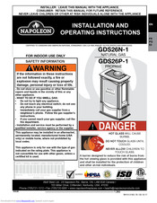 Napoleon GDS26P-1 Installation And Operating Instructions Manual