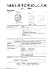 Seiko 7T11A Technical Manual