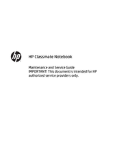 HP Classmate Maintenance And Service Manual