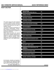 Subaru FORESTER2001 Service Manual