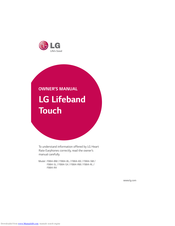 LG Lifeband Touch FB84-SL Owner's Manual