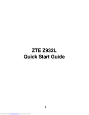 ZTE Z932L Quick Start Manual