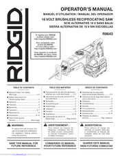 RIDGID R8643 Operator's Manual