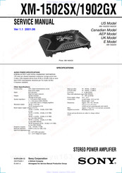 Sony XM-1502SX - Stereo Power Amplifier Service Manual