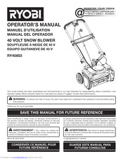 Ryobi RY40803 Operator's Manual