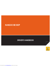 Renault KANGOO BE BOP Driver's Handbook Manual