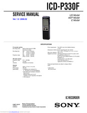 Sony ICD-P330F - Ic Recorder Service Manual