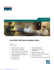 Cisco ONS 15305 Quick Installation Manual