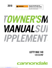 Cannondale LEFTY MAX 140 Owner's Manual