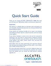 Alcatel ONETOUCH 7048A Quick Start Manual