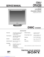 Sony Trinitron CPD-E200 Service Manual