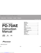 Pioneer PD-70AE Instruction Manual