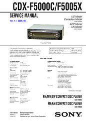 Sony CDX-F5005X - Fm/am Compact Disc Player Service Manual