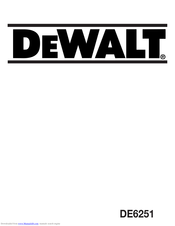 DeWalt DE6251 Manual