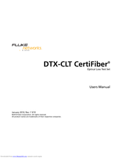 Fluke DTX-CLT CertiFiber User Manual