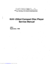 Krell Industries KAV-250cd C Service Manual