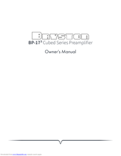 Bryston BP-17 cubed series Owner's Manual