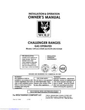 Wolf CHR Installation & Operation Owner's Manual