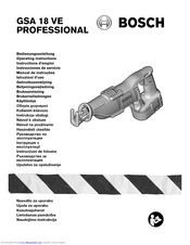 Bosch GSA 18 VEPROFESSIONAL Operating Instructions Manual