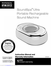 HoMedics SoundSpa Ultra Instruction Manual And  Warranty Information