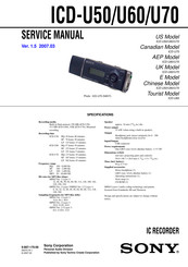 Sony ICD-U50 - Ic Recorder Service Manual