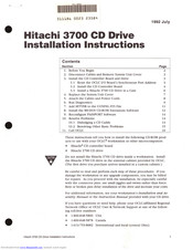 Hitachi 3700 Installation Instructions Manual