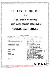 Singer 460K20 Fittings Manual
