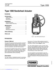Fisher Type 1008 Instruction Manual