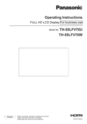 Panasonic TH-55LFV70W Operating Instructions Manual