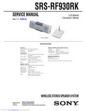 Sony SRS-RF930RK - Wireless Speaker Sys Service Manual