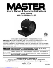 Master MAC-700-DR User's Manual And Operating Instructions