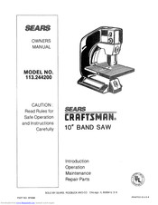 Sears 113.244200 Owner's Manual