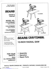 Sears 113.273660C Owner's Manual