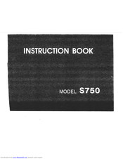 Janome S750 Instruction Book