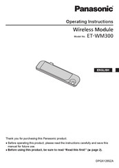 Panasonic ET-WM300 Operating Instructions Manual