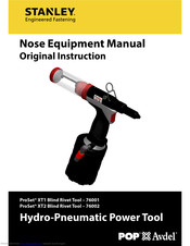 Stanley ProSet XT1 Blind Rivet Tool Original Instruction